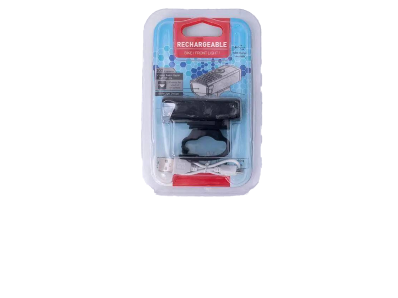 Faro USB recargable para bicicleta, 300 lúmenes, negro, 3 funciones